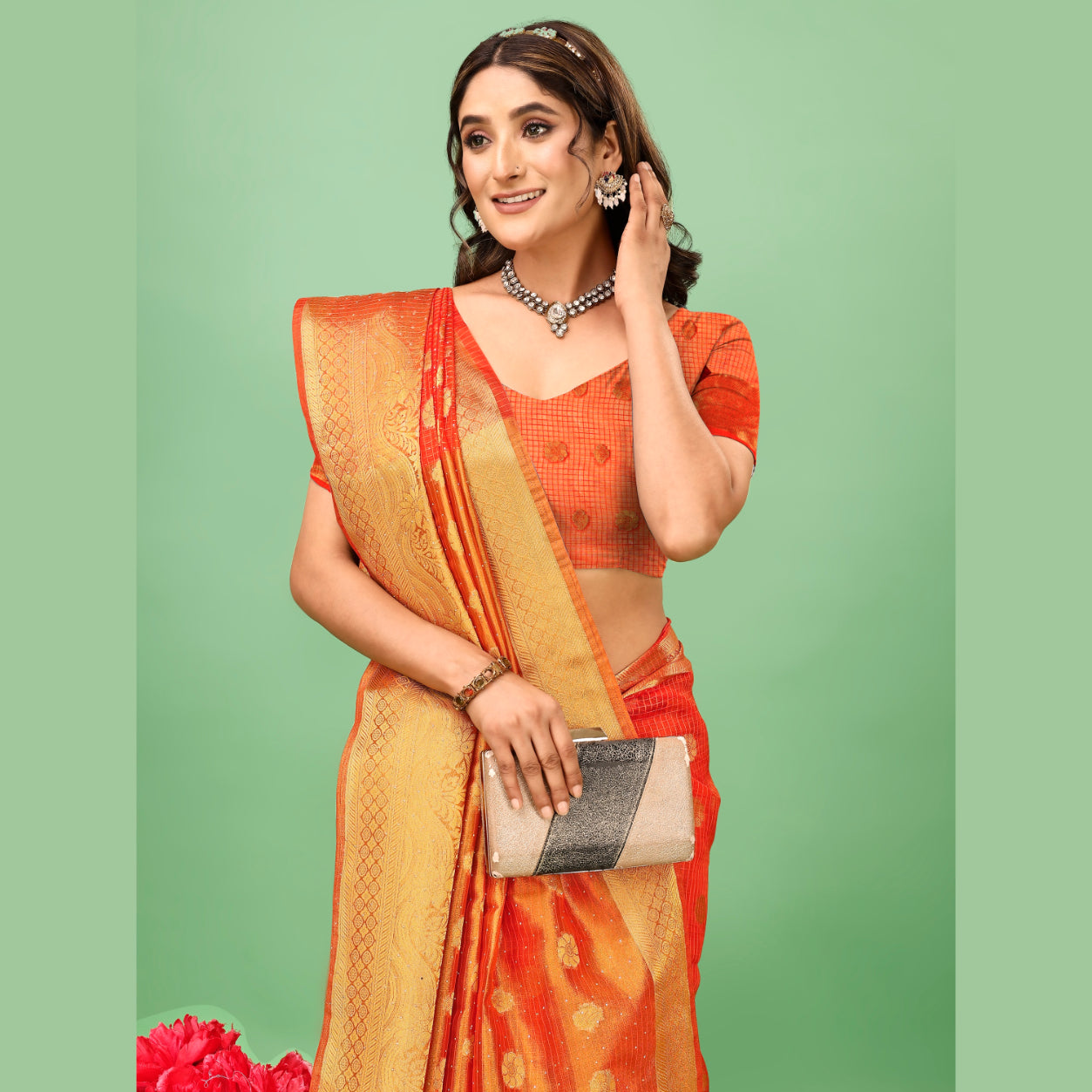 Aradhya Woven Design Organza Art Silk Saree